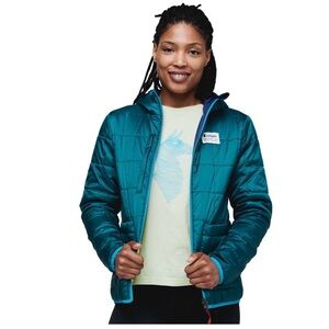 cotopaxi Women's Teal Quilted Packable Puffer Reversible Jacket